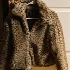 Fleece animal print jacket